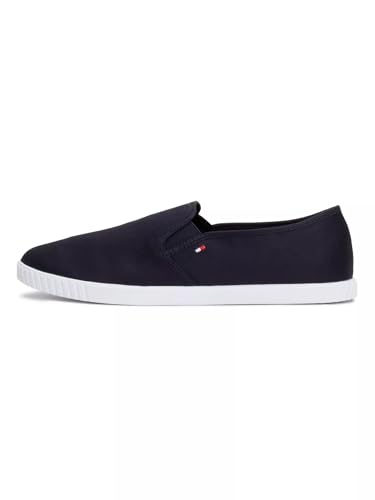Tommy Hilfiger Damen Schuhe Canvas Slip-On Sneaker Slipper, Blau (Space Blue), 37 von Tommy Hilfiger