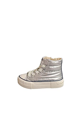 Tommy Hilfiger Damen-Schuhe - High Top Lace-Up Sneaker Jungen Turn-Schuhe, Farbe:Weiß, Schuhe NEU:EU 35 von Tommy Hilfiger