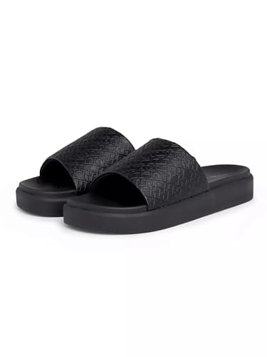 Tommy Hilfiger Damen Schuhe TH Platform Pool Slide Schwarz Pantoffeln 37 von Tommy Hilfinger