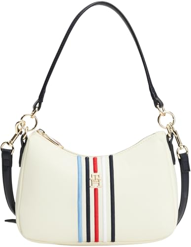 Tommy Hilfiger Damen Schultertasche Poppy Shoulder Bag Klein, Weiß (Calico), Einheitsgröße von Tommy Hilfiger