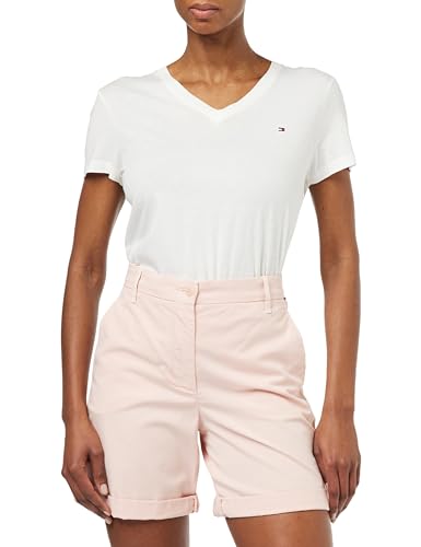 Tommy Hilfiger Damen Shorts Chino Short Kurz, Rosa (Whimsy Pink), 40 von Tommy Hilfiger