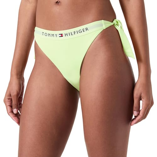 Tommy Hilfiger Damen Bikinihose Seitliche Schnürung Side Tie Cheeky Bikini Sport, Grün (Faded Lime), L von Tommy Hilfiger