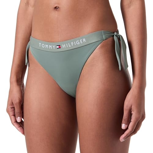 Tommy Hilfiger Damen Bikinihose Seitliche Schnürung Side Tie Cheeky Bikini Sport, Mehrfarbig (Stonewash Green), M von Tommy Hilfiger