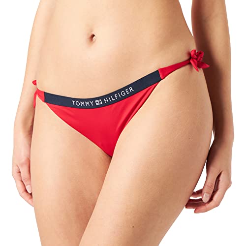 Tommy Hilfiger Damen Side TIE Cheeky Bikini UW0UW03395 Seitenschnürung, Rot (Primary Red), S von Tommy Hilfiger