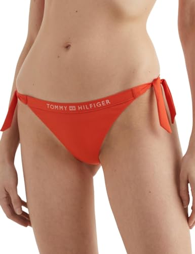 Tommy Hilfiger Damen Side Tie Bikini UW0UW04583 Seitenschnürung, Orange (Deep Orange), XL von Tommy Hilfiger