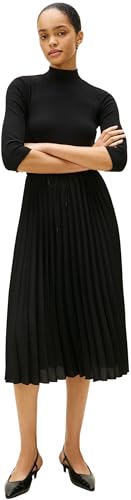 Tommy Hilfiger Damen Kleid Slim Rib Mix Midi-Länge, Schwarz (Black), XXXL von Tommy Hilfiger