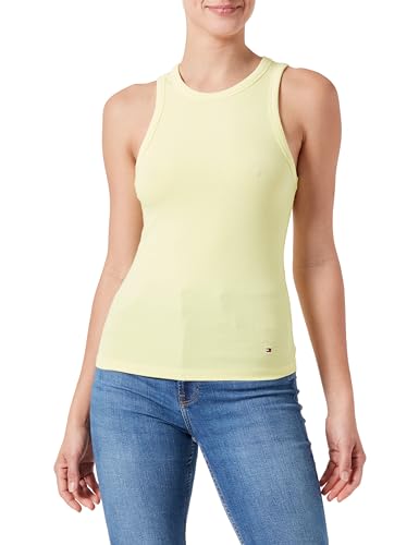 Tommy Hilfiger Damen Tank Top Rib Top Stretch, Gelb (Yellow Tulip), XXS von Tommy Hilfiger