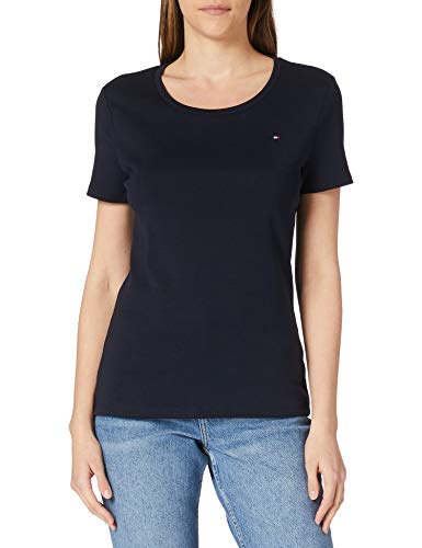 Tommy Hilfiger Damen Slim Round-NK TOP SS Tanktop für Babys und Kleinkinder, Desert Sky, Small von Tommy Hilfiger