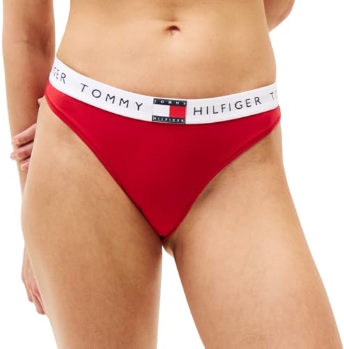 Tommy Hilfiger Damen Slip Bikini Form Classic mit Logobund, Rot (Primary Red), M von Tommy Hilfiger