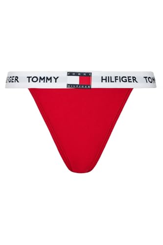 Tommy Hilfiger Damen Slip Bikini Form Tanga mit Spitze, Rot (Primary Red), S von Tommy Hilfiger