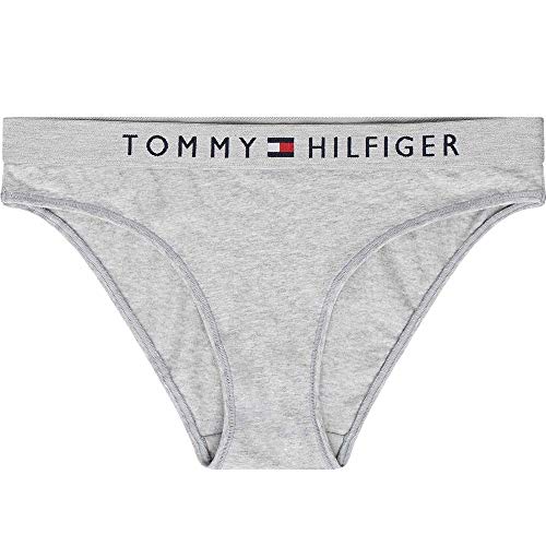 Tommy Hilfiger Damen Slip Bikini Form mit Stretch, Grau (Grey Heather), S von Tommy Hilfiger