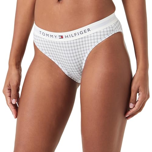 Tommy Hilfiger Bikini Print Bikini Hose Damen, Weiß (Ctb Grid Check Ivory), L von Tommy Hilfiger
