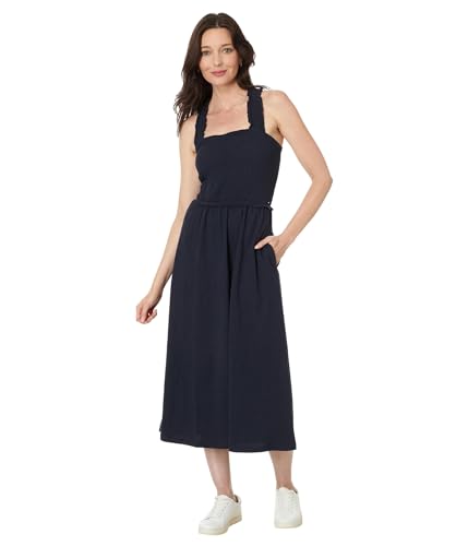 Tommy Hilfiger Damen Smocked Midi Dress Lässiges Kleid, Kapitän des Himmels (Sky Captain), X-Groß (7er Pack) von Tommy Hilfiger