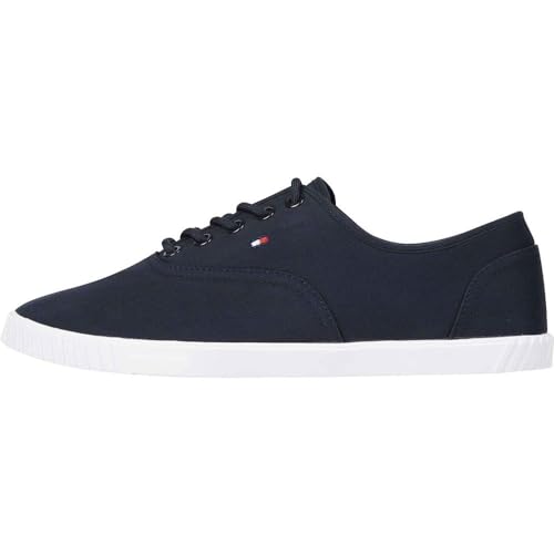 Tommy Hilfiger Damen Canvas Sneaker Lace Up Schuhe, Blau (Space Blue), 38 von Tommy Hilfiger
