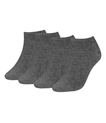 Tommy Hilfiger Damen Sneaker Socken Füßlinge Kurzsocken 343024001 4 Paar, Farbe:Grau, Menge:4 Paar (2x 2er Pack), Größe:35-38, Artikel:-758 middle grey melange von Tommy Hilfiger