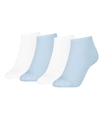 Tommy Hilfiger Damen Sneaker Socken Füßlinge Kurzsocken 343024001 4 Paar, Farbe:Mehrfarbig, Menge:4 Paar (2x 2er Pack), Größe:35-38, Artikel:-036 blue von Tommy Hilfiger