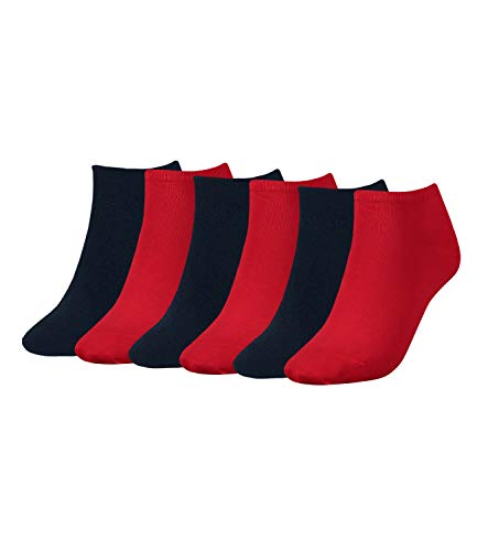 Tommy Hilfiger Damen Sneaker Socken Füßlinge Kurzsocken 343024001 6 Paar, Farbe:Mehrfarbig, Menge:6 Paar (3x 2er Pack), Größe:39-42, Artikel:-684 tommy red von Tommy Hilfiger