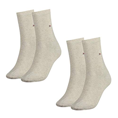 Tommy Hilfiger Damen Socken, Classic, 4er Pack (Beige, 35-38 (4 Paar)) von Tommy Hilfiger