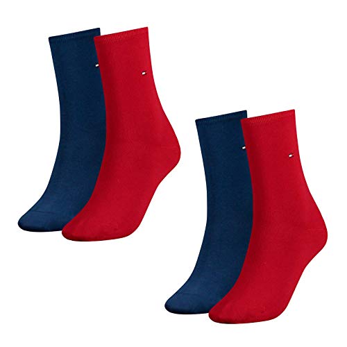 Tommy Hilfiger Damen Socken, Classic, 4er Pack (Rot, 39-42 (4 Paar)) von Tommy Hilfiger