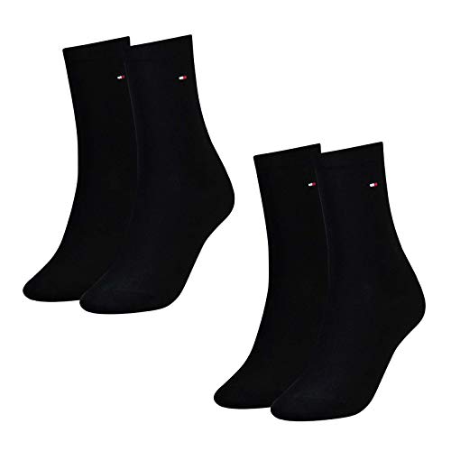 Tommy Hilfiger Damen Socken, Classic, 4er Pack (Schwarz, 35-38 (4 Paar)) von Tommy Hilfiger