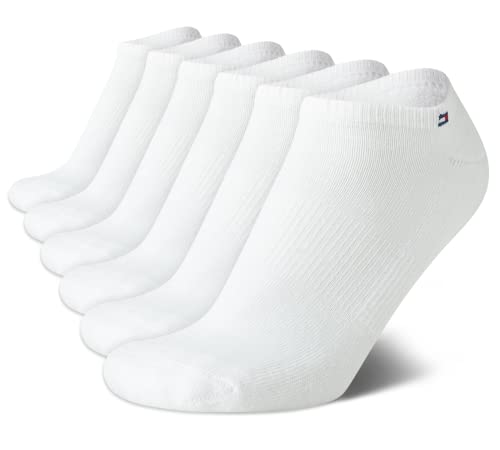 Tommy Hilfiger Damen Socken – Leichte No Show Socken (6er-Pack), Weißes Logo, 36.5-43 EU von Tommy Hilfiger