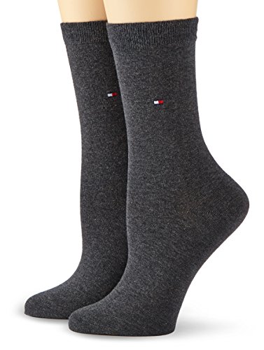 Tommy Hilfiger Damen Socken TH SOCK CASUAL 2P, 2er Pack, Gr. 35/38, Grau (anthracite melange 030) von Tommy Hilfiger