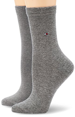 Tommy Hilfiger Damen Socken TH SOCK CASUAL 2P, 2er Pack, Gr. 35/38, Grau (middle grey melange 758) von Tommy Hilfiger