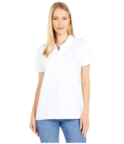 Tommy Hilfiger Damen Solid Short Sleeve Polo Polohemd, Weiss/opulenter Garten, X-Groß Tommy Hilfiger Damen Solid Short Sleeve Polo Polohemd, Weiss/opulenter Garten, X-Groß von Tommy Hilfiger