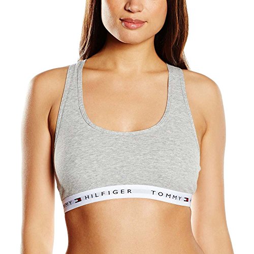Tommy Hilfiger Damen Sport-BH Bralette Iconic, Gr. 32 (Herstellergröße: XS), Grau (Grey Heather 004) von Tommy Hilfiger