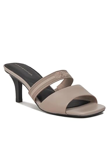 Tommy Hilfiger Damen Pantoletten mit Absatz Sporty Leather Mule Stilettos, Beige (Smooth Taupe), 37 EU von Tommy Hilfiger