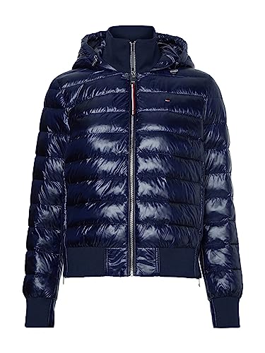 Tommy Hilfiger Damen Sporty Sorona Side Zip Jacket Jacke, Desert Sky, L EU von Tommy Hilfiger