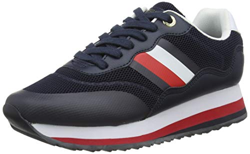 Tommy Hilfiger Damen Sporty Tommy Retro Runner Sneaker, Blau (Desert Sky Dw5), 36 EU von Tommy Hilfiger