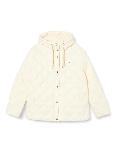 Tommy Hilfiger Damen Steppjacke Curve Classic Übergangsjacke, Weiß (Calico), 54 von Tommy Hilfiger