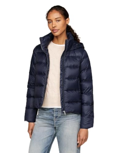 Tommy Hilfiger Damen Steppjacke Down Casual Jacket mit Kapuze, Blau (Desert Sky), XXS von Tommy Hilfiger