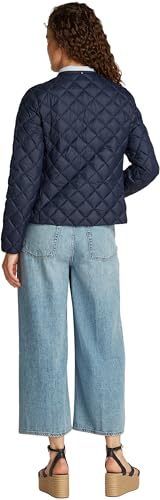 Tommy Hilfiger Damen Steppjacke Down Quilted Collarless mit Knopfleiste, Blau (Dark Night Navy), XXS von Tommy Hilfiger