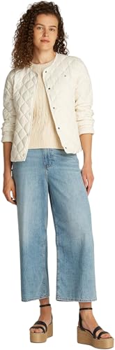 Tommy Hilfiger Damen Steppjacke Down Quilted Collarless mit Knopfleiste, Elfenbein (Ivory Petal), 3XL von Tommy Hilfiger