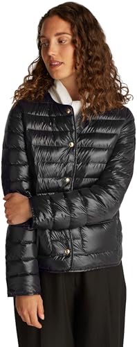 Tommy Hilfiger Damen Steppjacke Modern Short mit Knopfleiste, Schwarz (Black), XS von Tommy Hilfiger