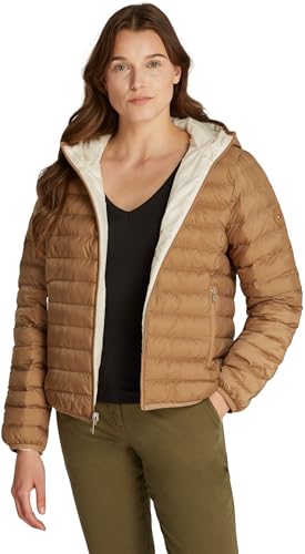 Tommy Hilfiger Damen Steppjacke Padded Wendbar, Beige (Safari Canvas), M von Tommy Hilfiger