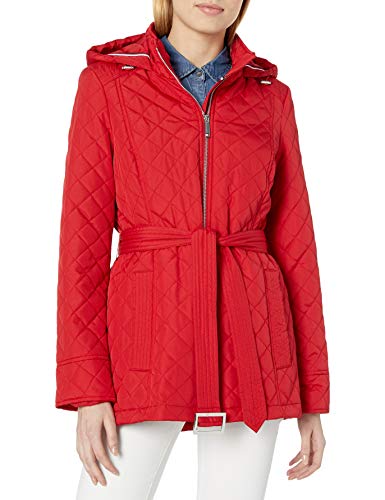 Tommy Hilfiger Damen Steppjacke mit Bindegürtel, Purpur, L von Tommy Hilfiger