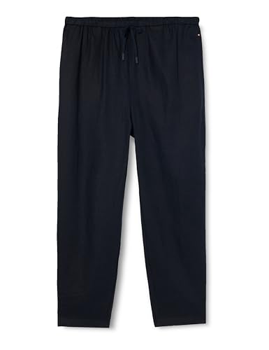 Tommy Hilfiger Damen Stoffhose Casual Linen Pull On Pant Tapered Fit, Blau (Desert Sky), 44 von Tommy Hilfiger