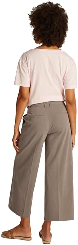 Tommy Hilfiger Damen Stoffhose Wide Leg Crop Knöchelfrei, Braun (Tundra Brown), 34W von Tommy Hilfiger