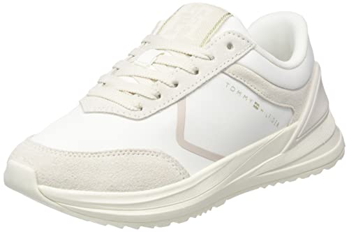 Tommy Hilfiger Damen Runner Sneaker Cleated Runner Sportschuhe, Weiß (White), 41 EU von Tommy Hilfiger