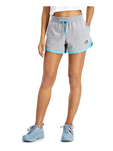 Tommy Hilfiger Damen-Strick-Shorts aus French Terry mit Kordelzug, Stone Grey Heather, Mittel von Tommy Hilfiger