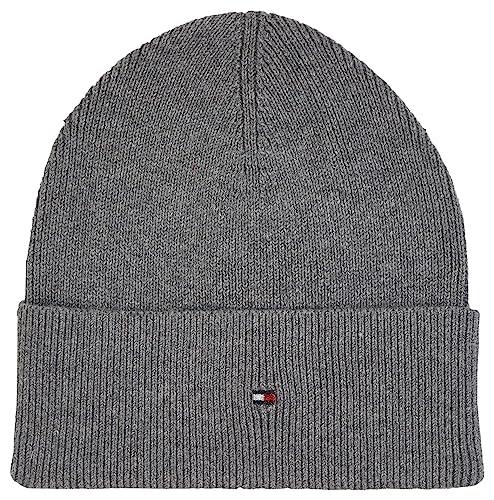Tommy Hilfiger Damen Strickmütze Essential Flag Wintermütze, Grau (Medium Grey Heather), Onesize von Tommy Hilfiger