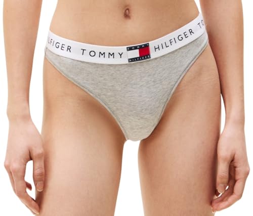 Tommy Hilfiger Damen String Classic mit Logobund, Grau (Light Grey Heather), XS von Tommy Hilfiger