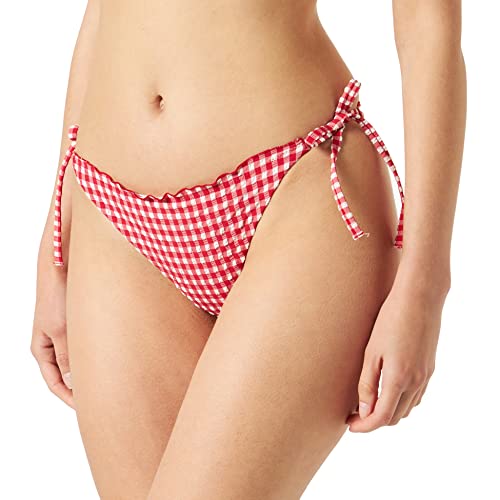 Tommy Hilfiger Damen String Side Tie Cheeky Bikini-Unterteile, Primary Red and White Gingham, S von Tommy Hilfiger