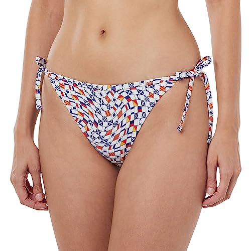 Tommy Jeans Damen Bikinihose String Side Tie Print Sport, Mehrfarbig (Flag Wave Check Print), L von Tommy Hilfiger