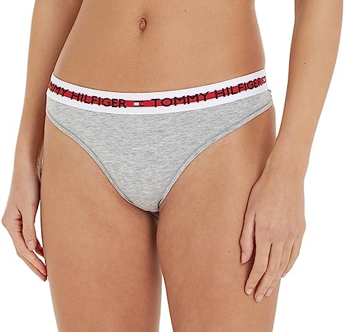 Tommy Hilfiger Thong Stringtangas Damen, Grau (Mid Grey Heather), L von Tommy Hilfiger