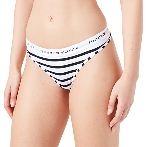 Tommy Hilfiger Damen String Tanga, Weiß (Wuw/Wlw Breton Stripe Navy), XS von Tommy Hilfiger