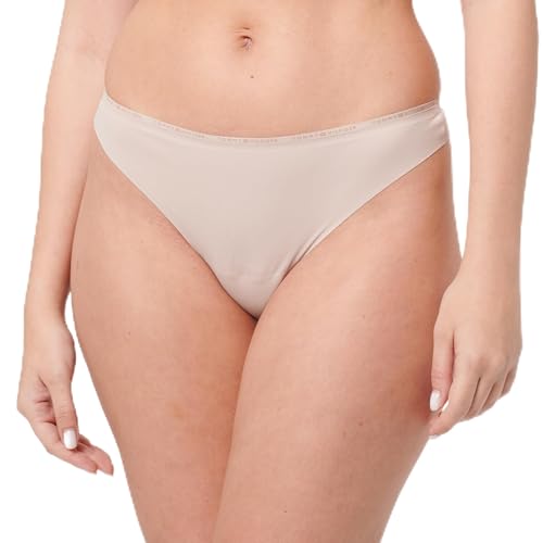 Tommy Hilfiger Damen String Thong Nahtlos, Beige (Balanced Beige), XS von Tommy Hilfiger